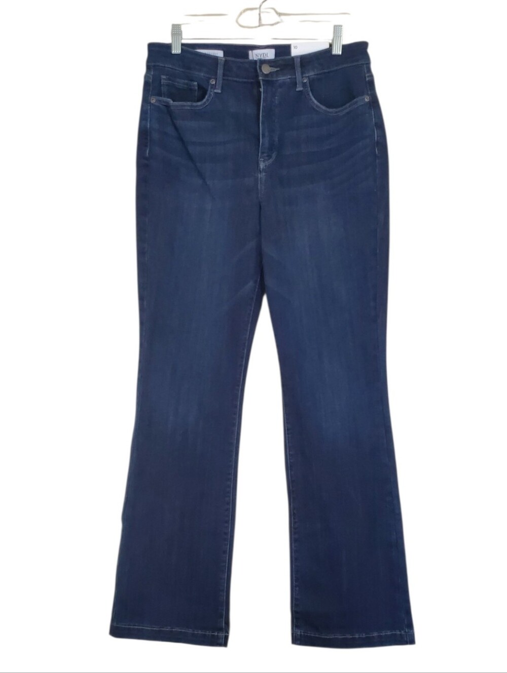 NYDJ Barbara Bootcut High Rise Denim Jeans Coldwater Cotton Blend Stretch Sz 10